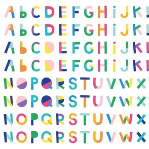 hip hip yay alphabet letters FQ on white - cut and sew ABC's