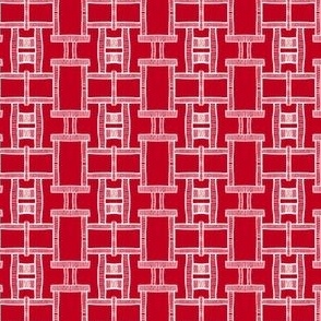 Geometric Line Shapes - Grid - Red and White - small