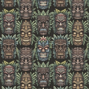 WICKED TIKI - VINTAGE MUTED COLORS, MEDIUM SCALE