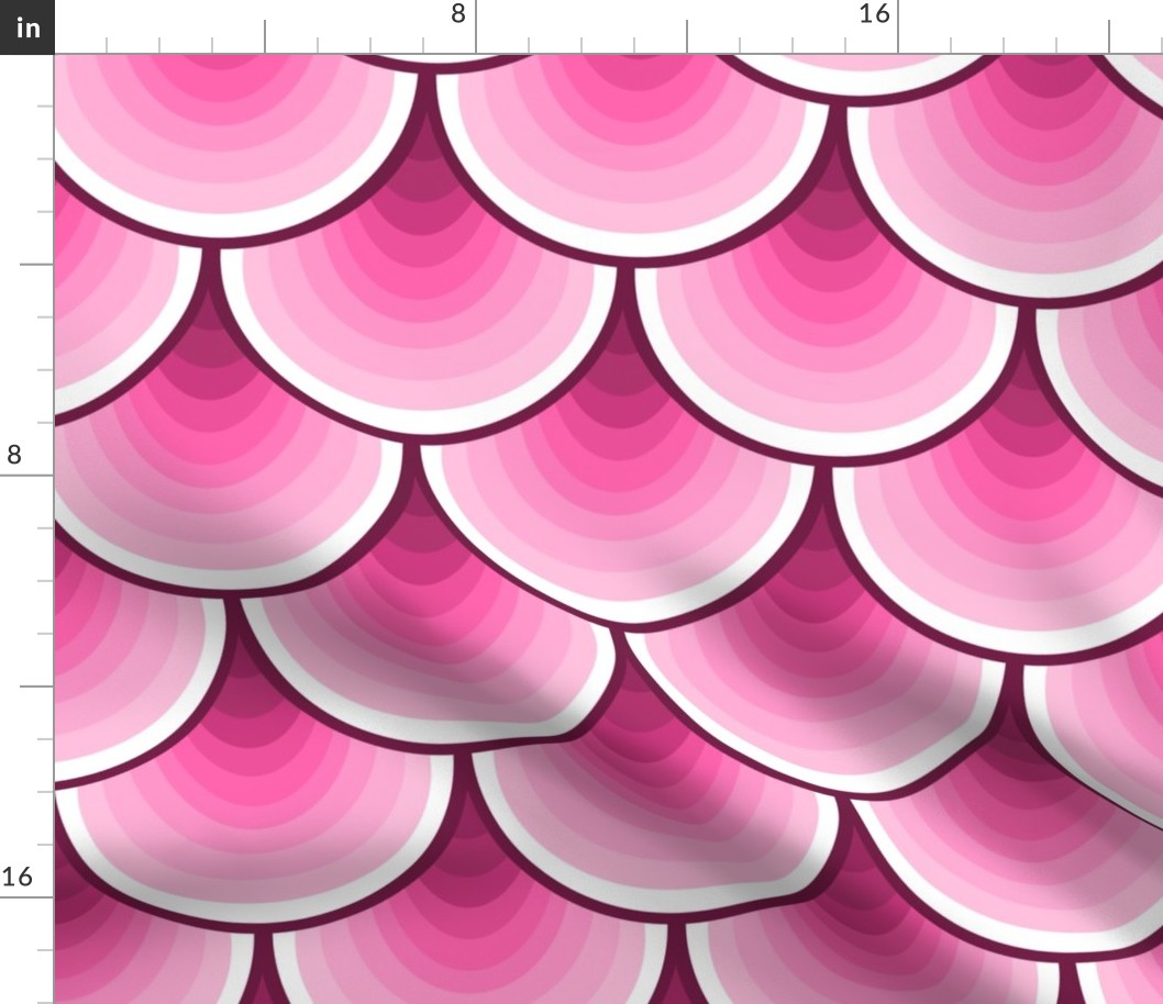 pink fishscale or pink mermaid scale in shades of magenta , rose pink to pale pink