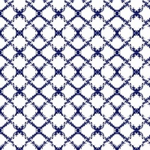 Simple Diagonal Lattice - Blue and White, mini