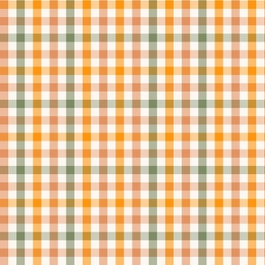 Autumn Gingham Check fall orange brown olive green yellow small Scale by Jac Slade