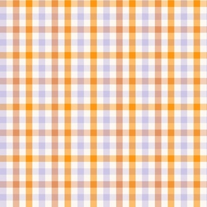 Autumn Gingham Check fall orange Small Scale  by Jac Slade