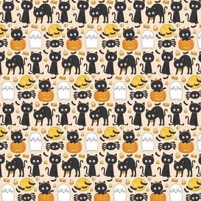 meow or treat XSM halloween cats on pastel orange