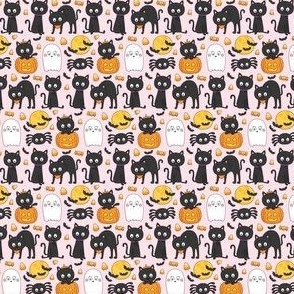 meow or treat XSM halloween cats on pastel pink