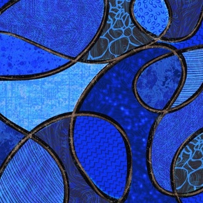 Blue Abstract Tea Towel