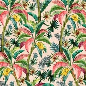 Banana Palm Tree wallpaper vintage Peach - Smaller