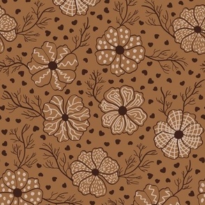 cosmic love doodled earth tone browns