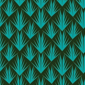Art deco palm - dark green-turquoise