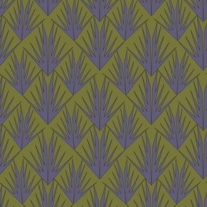 Art deco palm - green-purple