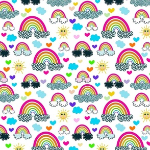 Pattern and Play Rainbows on White