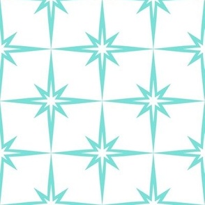 Retro Star Pattern Gift Box Blue on White