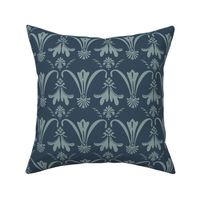 Med. Damask 001 Sage Blue on Dark