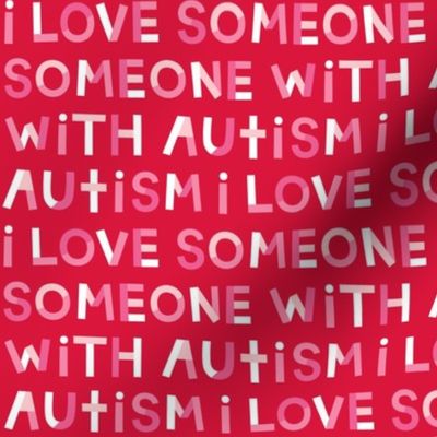 SM i love someone with autism pink and red - hip hip yay