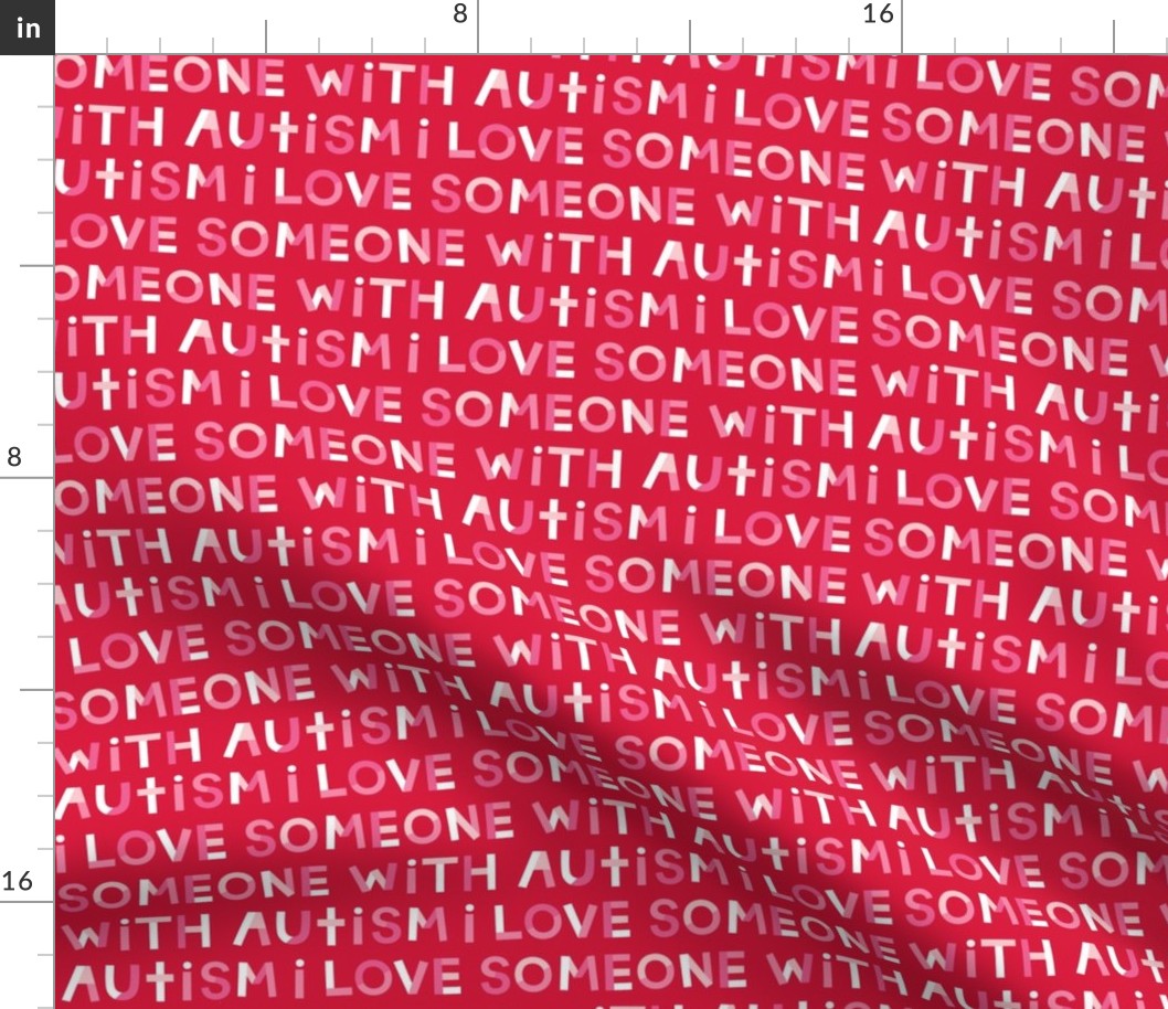 SM i love someone with autism pink and red - hip hip yay