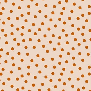 Polka Dot  | Dark Terracotta Dots on Tan