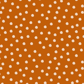 Polka Dot  | Tan Dots on Dark Terracotta
