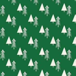 Christmas Tree green - Minimal Woodland Christmas Pine Trees