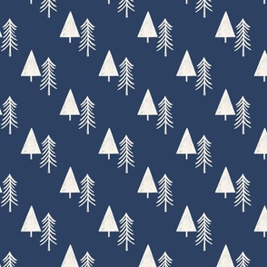 Christmas Tree blue - Minimal Woodland Christmas Pine Trees