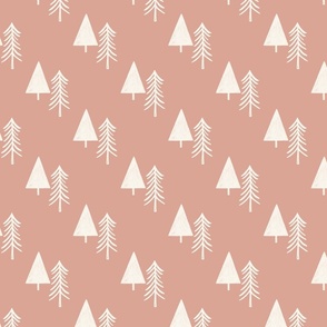 Christmas Tree pink - Minimal Woodland Christmas Pine Trees