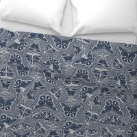 Magical moths in midnight pattern