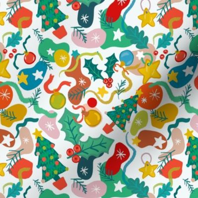 Fun abstract Christmas  fabric | kids | quilting | mini scale 