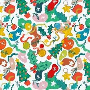 Fun abstract Christmas  fabric | kids | quilting | mini scale 