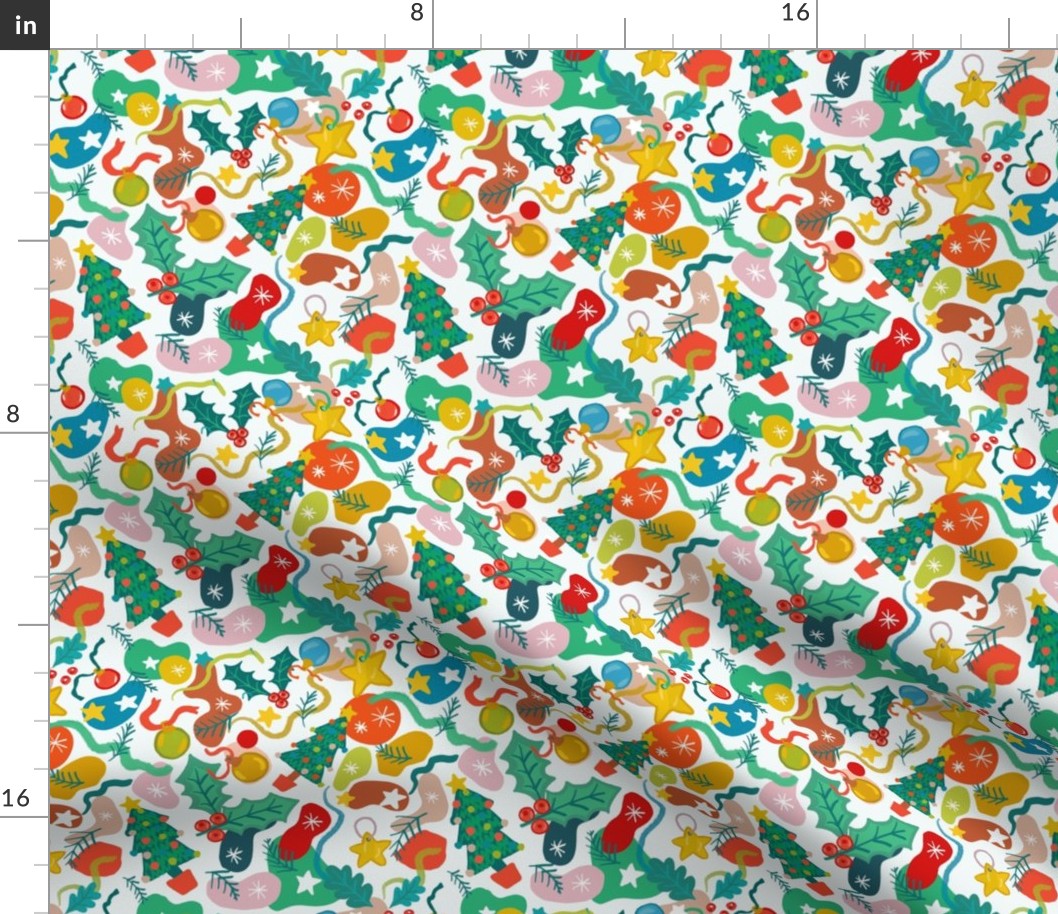 Fun abstract Christmas  fabric | kids | quilting | mini scale 