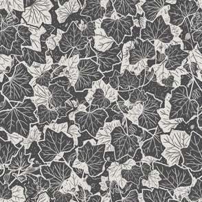 Black and white elegant maple leaves pattern