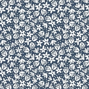Ditsy Floral Field . Athletic Blue