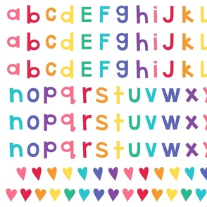 hello summer alphabet letters FQ on white - cut and sew ABC's