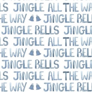 Jingle Bells watercolour - ice blue large scale