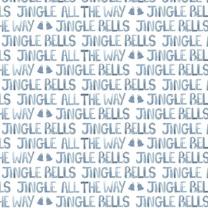Watercolour Jingle Bells - ice blue - medium scale