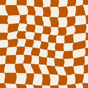 Warped Checkerboard - Burnt Orange