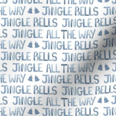 Watercolour Jingle Bells - ice blue - small scale