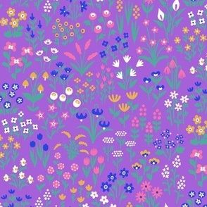 Felicitous Floral Field - Purple 