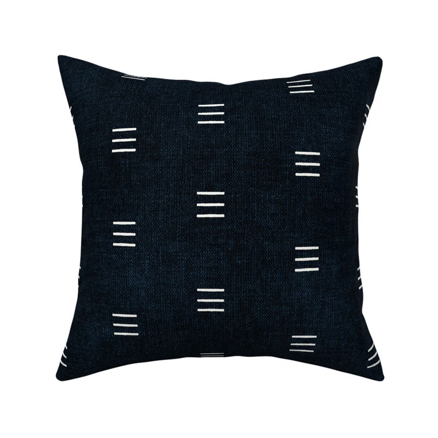 Mudcloth Indigo Mud Cloth African Triple Dash Shibori Tribal