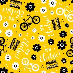 Large Scale It's Electric Boogie Woogie EBike Floral on Yellow