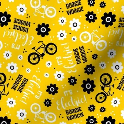 Medium Scale It's Electric Boogie Woogie EBike Floral on Yellow