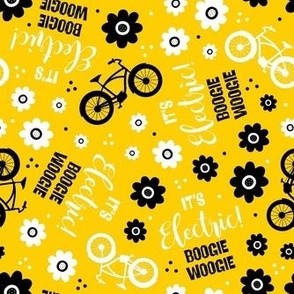 Medium Scale It's Electric Boogie Woogie EBike Floral on Yellow