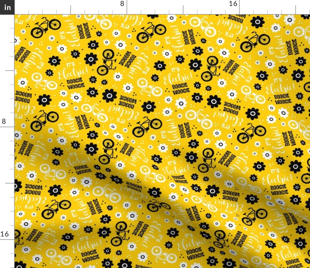 Medium Scale It's Electric Boogie Woogie EBike Floral on Yellow