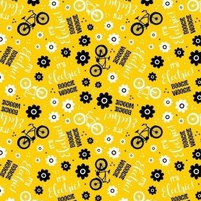 Small Scale It's Electric Boogie Woogie EBike Floral on Yellow