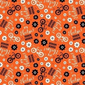 Small Scale It's Electric Boogie Woogie EBike Floral on Orange
