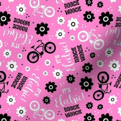 Medium Scale It's Electric Boogie Woogie EBike Floral on Pink