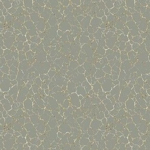 Kintsugi Cracks - Ditsy Scale - Evergreen  Fog and gold - Green Grey Gray 96998c - Crackle  