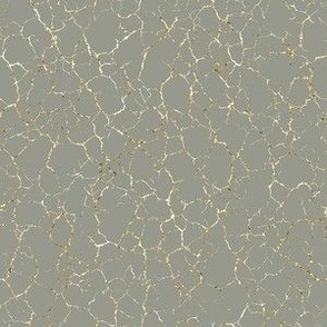Kintsugi Cracks - Small Scale - Evergreen  Fog and gold  - Green Grey Gray 96998c - Crackle  