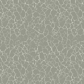 Kintsugi Cracks - Ditsy Scale - Evergreen  Fog and White - Green Grey Gray 96998c - Crackle  