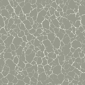 Kintsugi Cracks - Medium Scale - Evergreen  Fog and White - Green Grey Gray 96998c - Crackle  