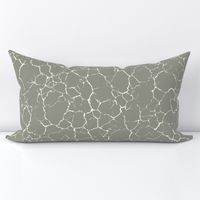 Kintsugi Cracks - Large Scale - Evergreen  Fog and White - Green Grey Gray 96998c - Crackle  