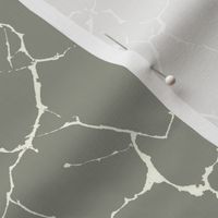 Kintsugi Cracks - Large Scale - Evergreen  Fog and White - Green Grey Gray 96998c - Crackle  